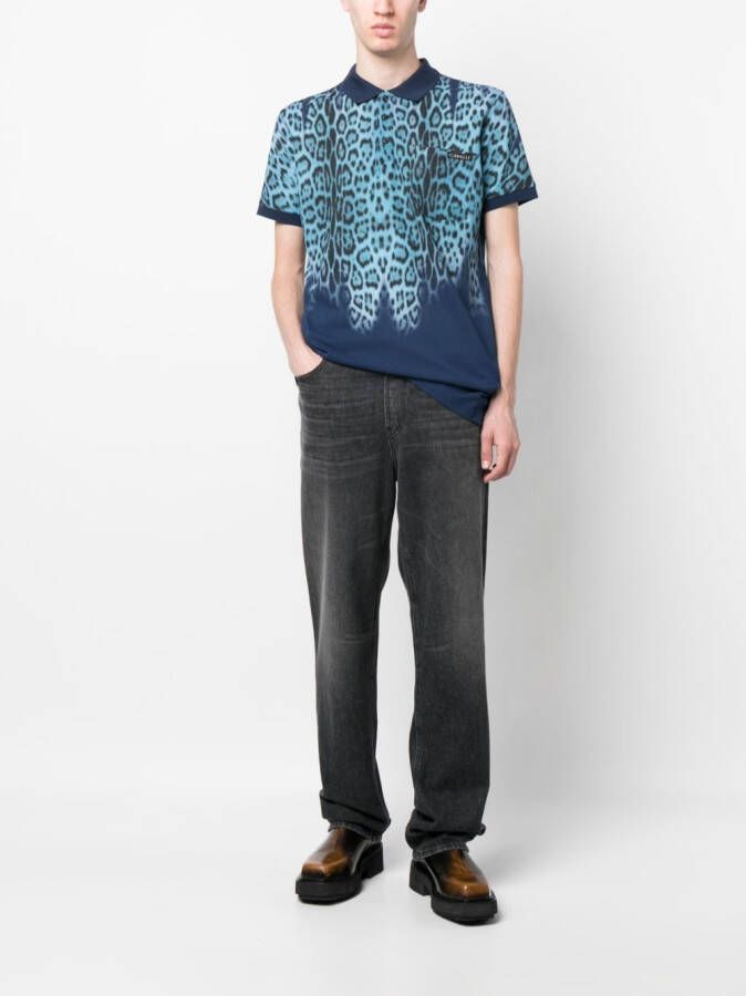 Roberto Cavalli Overhemd met luipaardprint Blauw