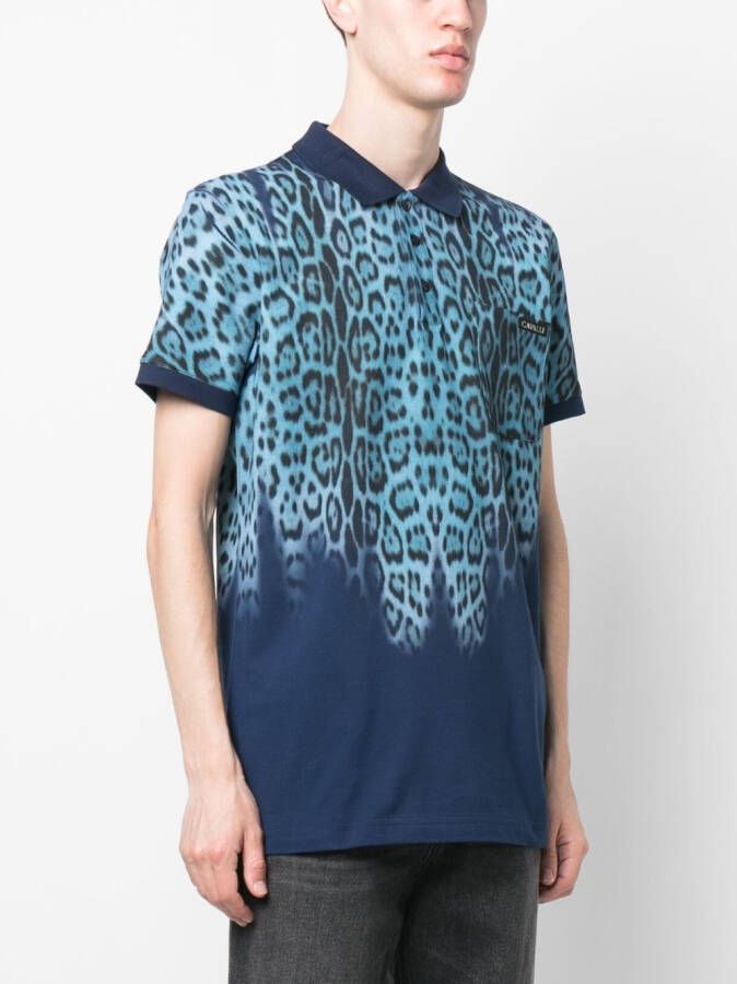 Roberto Cavalli Overhemd met luipaardprint Blauw