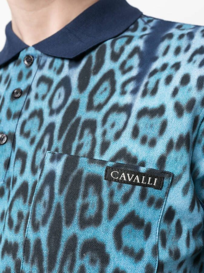 Roberto Cavalli Overhemd met luipaardprint Blauw