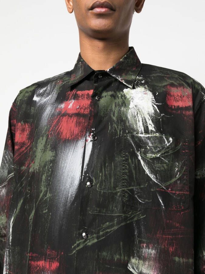Roberto Cavalli Overhemd met print Zwart
