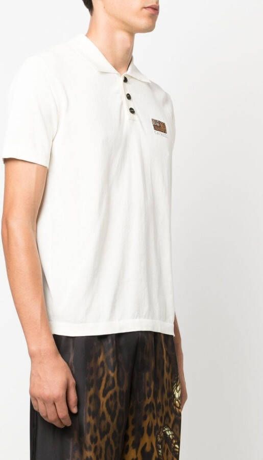 Roberto Cavalli Poloshirt met geborduurd logo Wit