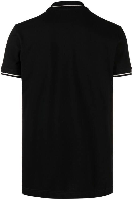 Roberto Cavalli Poloshirt met geborduurde slang Zwart