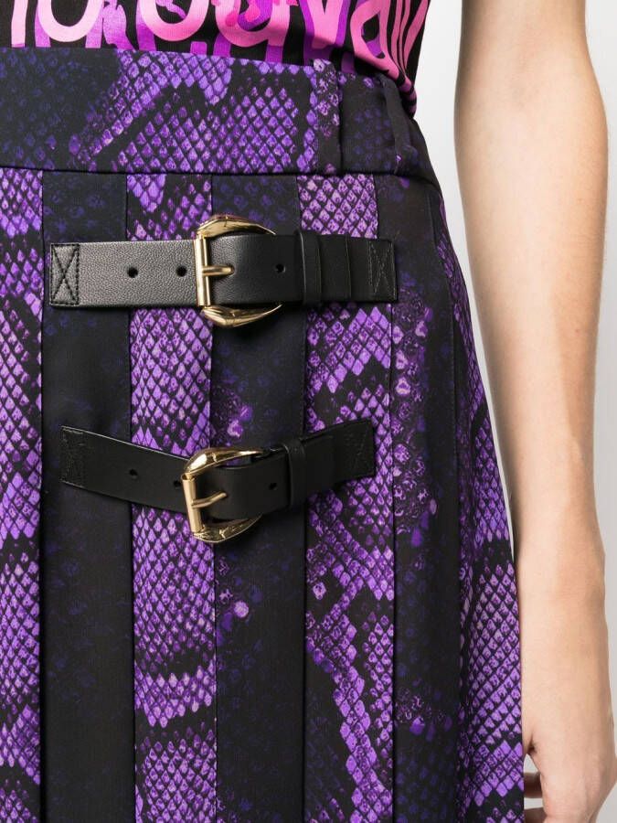 Roberto Cavalli Maxi-rok met pythonprint Paars