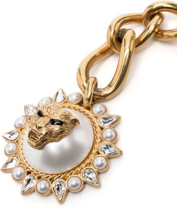 Roberto Cavalli Riem verfraaid met parels Goud