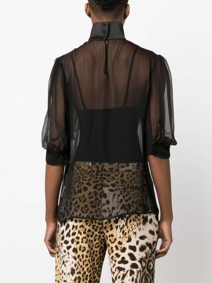 Roberto Cavalli Semi-doorzichtige blouse Zwart