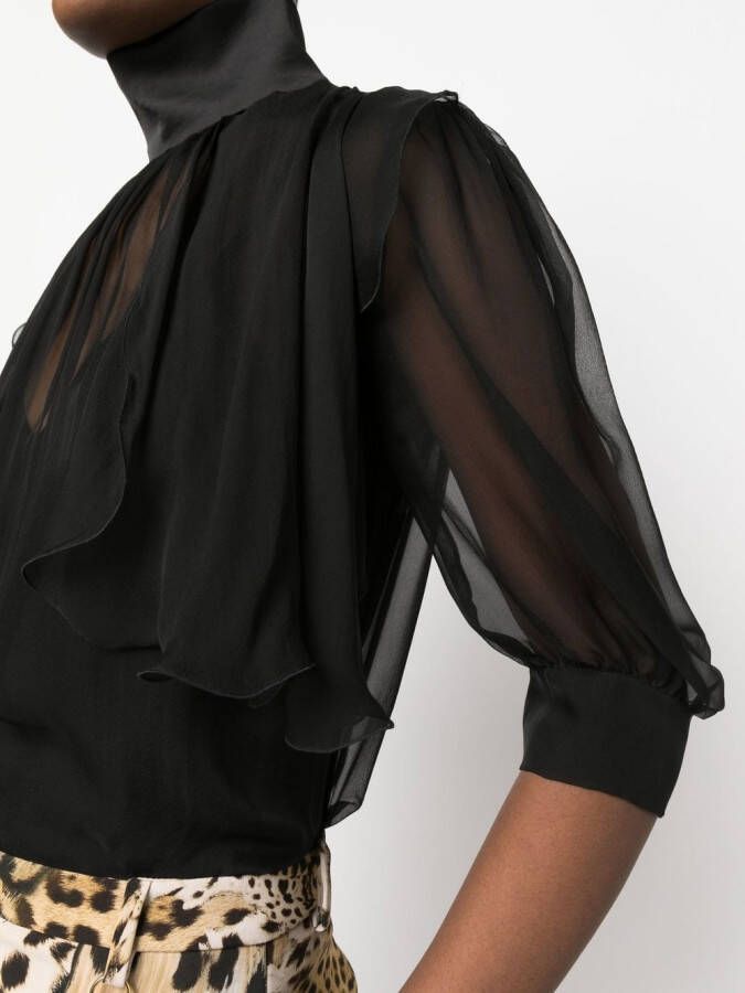 Roberto Cavalli Semi-doorzichtige blouse Zwart