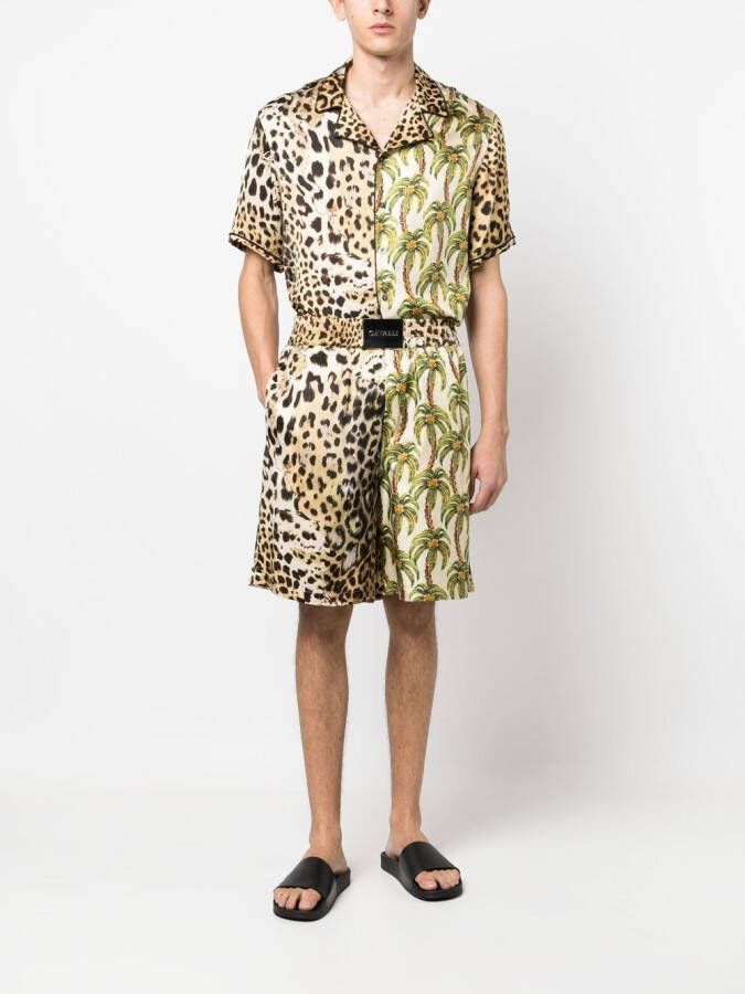 Roberto Cavalli Shorts met wijde pijpen Beige