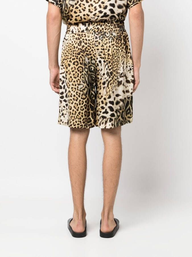 Roberto Cavalli Shorts met wijde pijpen Beige