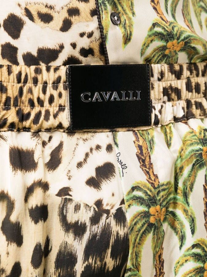 Roberto Cavalli Shorts met wijde pijpen Beige