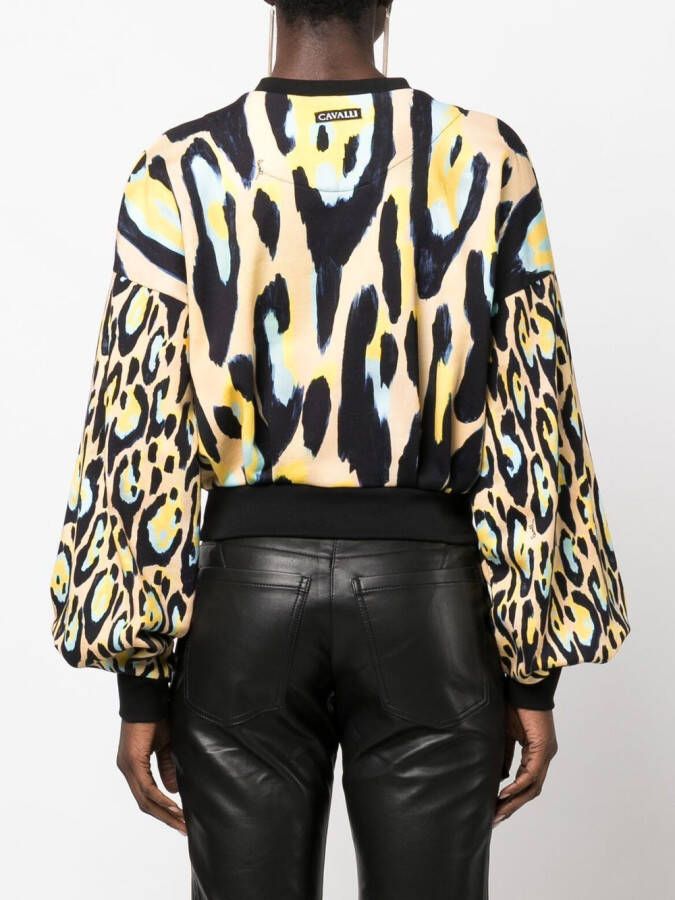Roberto Cavalli Sweater met dierenprint Beige
