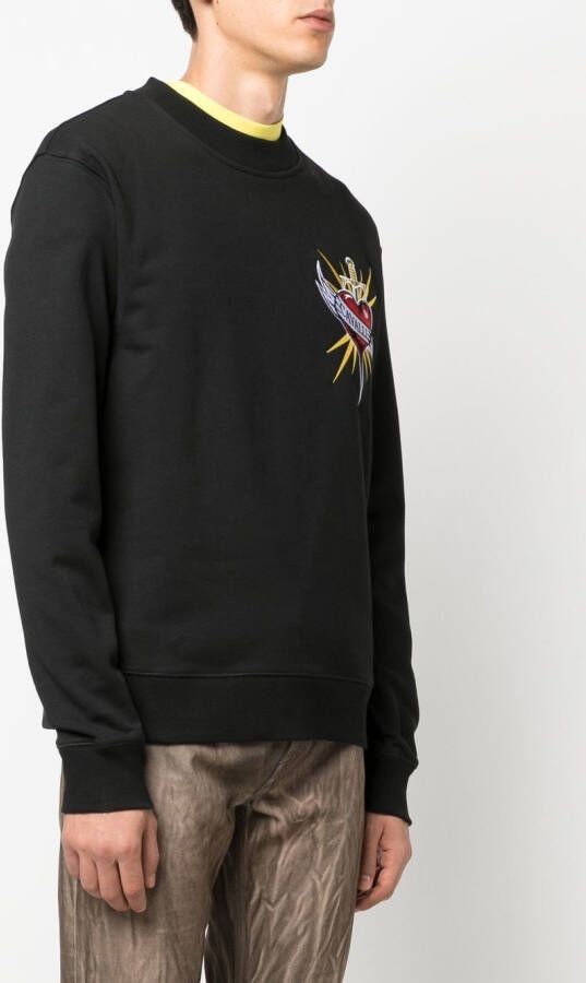 Roberto Cavalli Sweater met grafische print Zwart