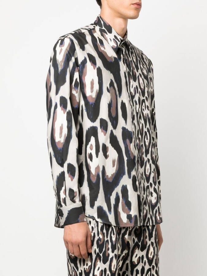 Roberto Cavalli Sweater met jaguarprint Beige