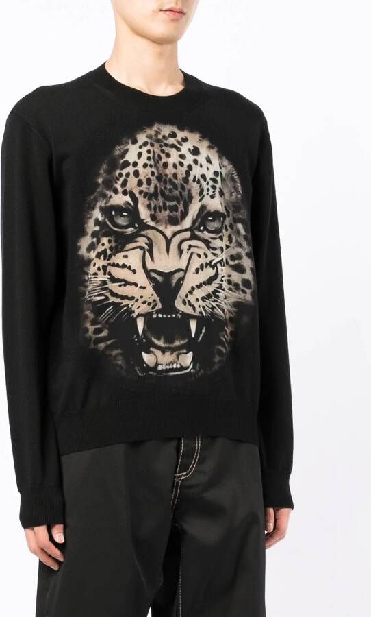 Roberto Cavalli Sweater met luipaardprint Zwart