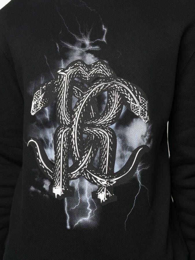 Roberto Cavalli Sweater met slangenprint Zwart