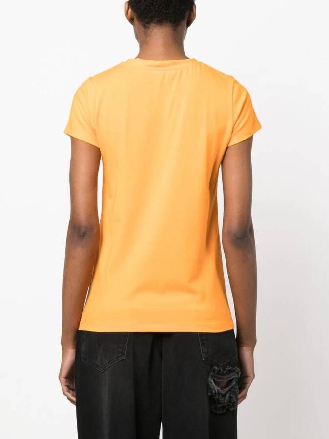 Roberto Cavalli T-shirt met geborduurd logo Oranje