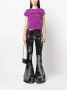 Roberto Cavalli T-shirt met geborduurd logo Paars - Thumbnail 2