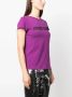 Roberto Cavalli T-shirt met geborduurd logo Paars - Thumbnail 3