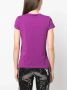 Roberto Cavalli T-shirt met geborduurd logo Paars - Thumbnail 4