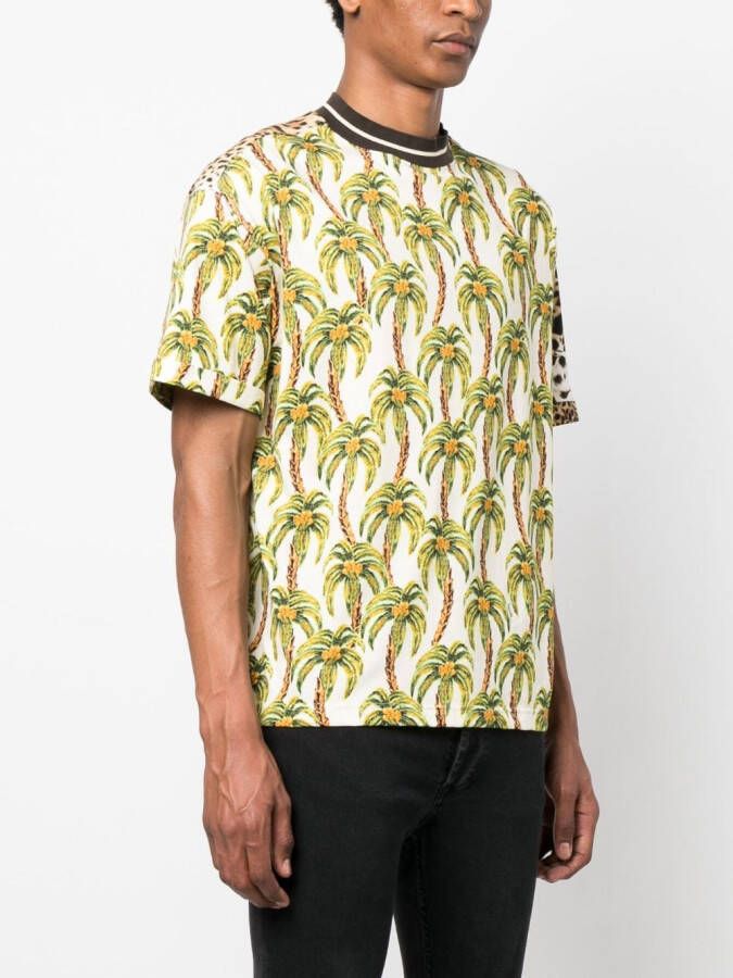 Roberto Cavalli T-shirt met luipaardprint Beige