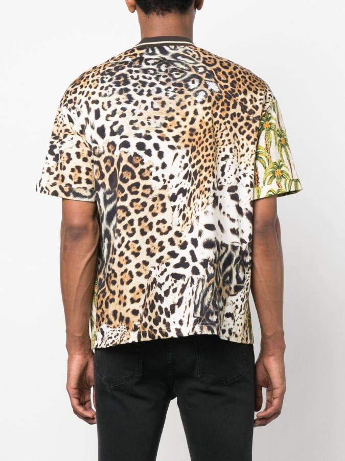 Roberto Cavalli T-shirt met luipaardprint Beige
