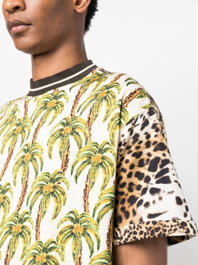 Roberto Cavalli T-shirt met luipaardprint Beige