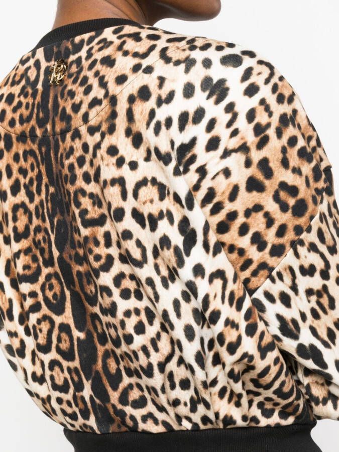 Roberto Cavalli T-shirt met luipaardprint Beige