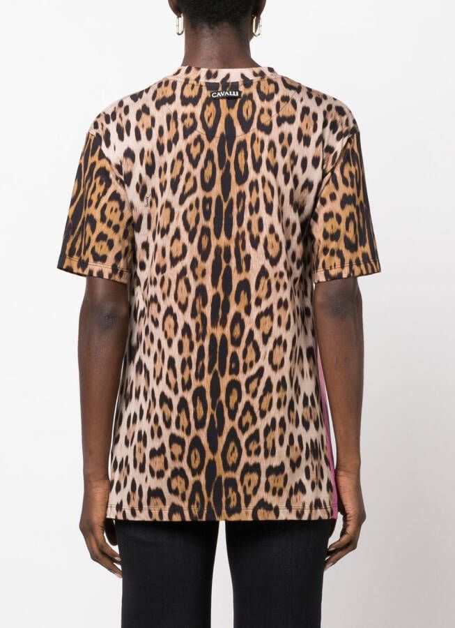 Roberto Cavalli T-shirt met luipaardprint Roze