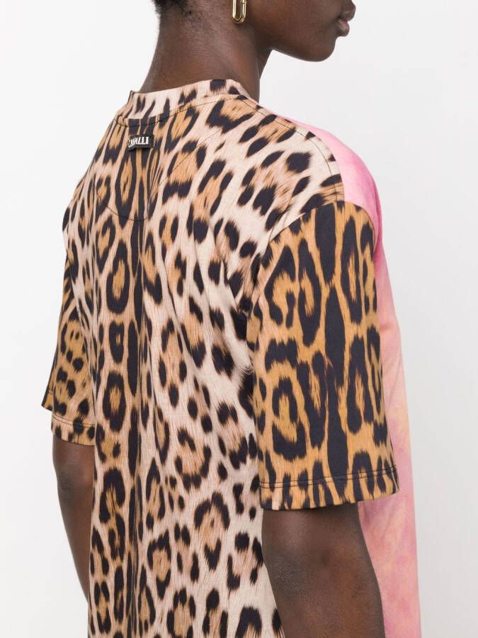 Roberto Cavalli T-shirt met luipaardprint Roze