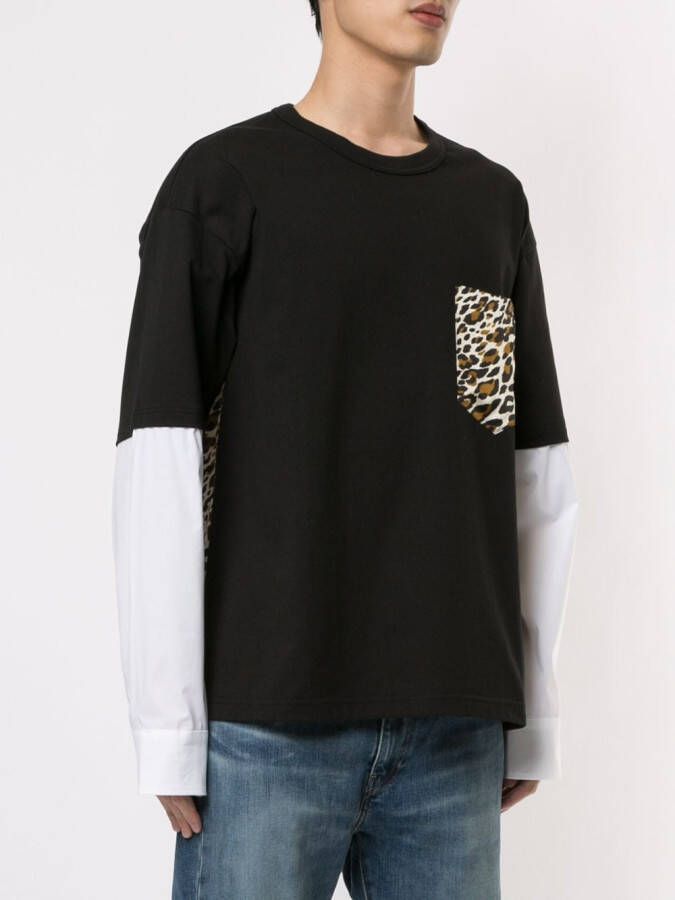 Roberto Cavalli T-shirt met luipaardprint vlak Zwart