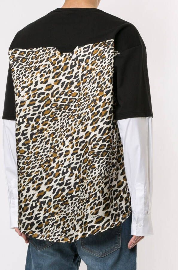 Roberto Cavalli T-shirt met luipaardprint vlak Zwart