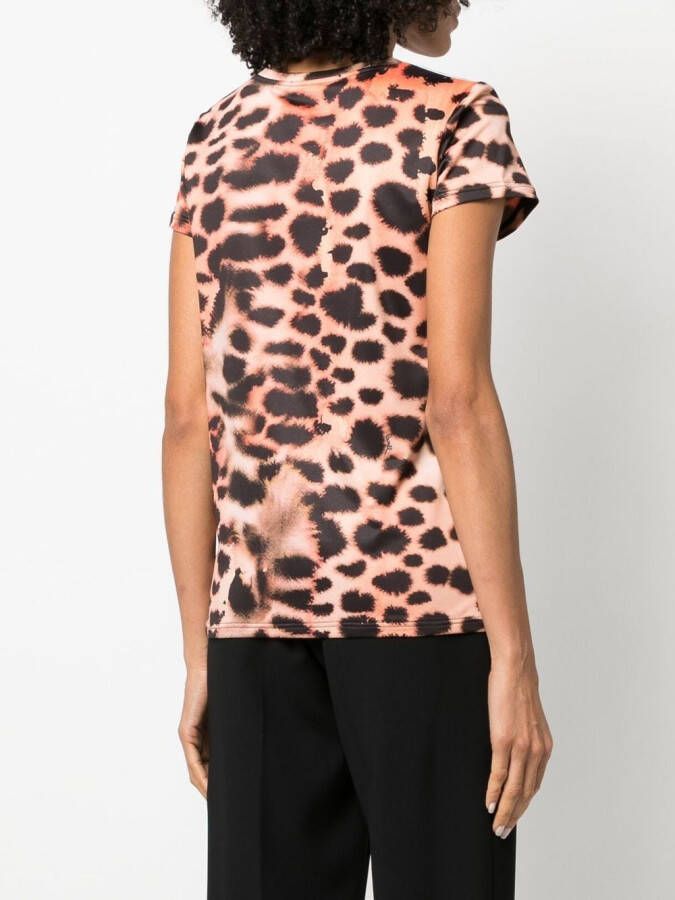 Roberto Cavalli T-shirt met luipaardprint Wit