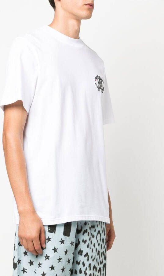 Roberto Cavalli T-shirt met monogram Wit