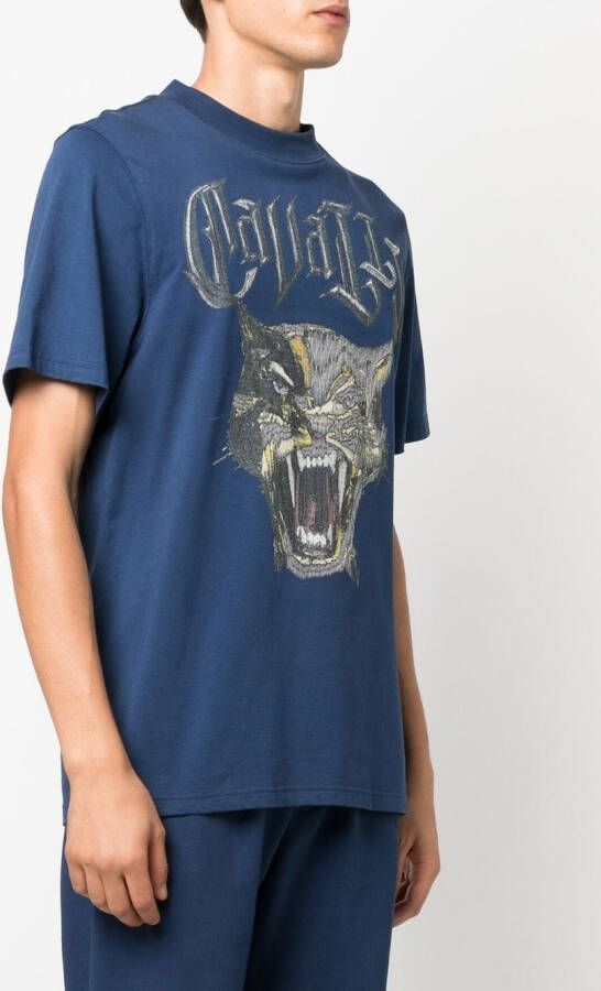 Roberto Cavalli T-shirt met print Blauw