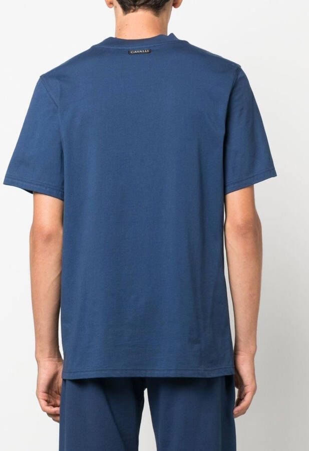 Roberto Cavalli T-shirt met print Blauw