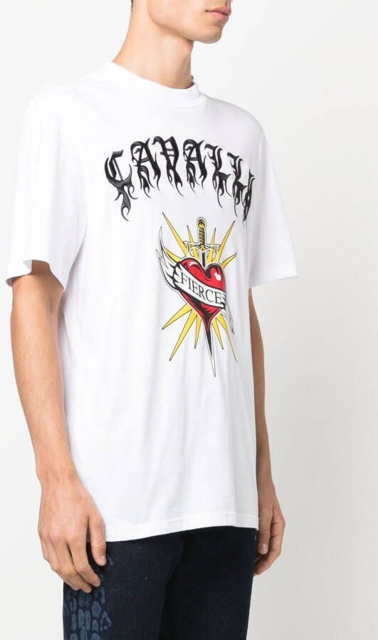 Roberto Cavalli T-shirt met print Wit