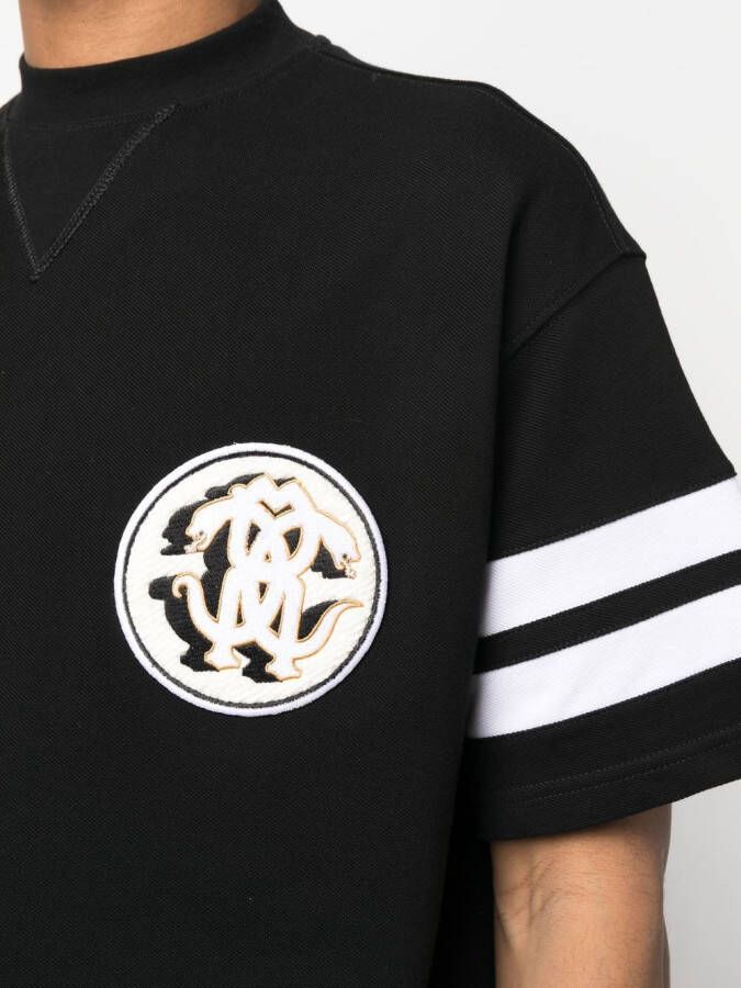 Roberto Cavalli T-shirt met slangenpatch Zwart