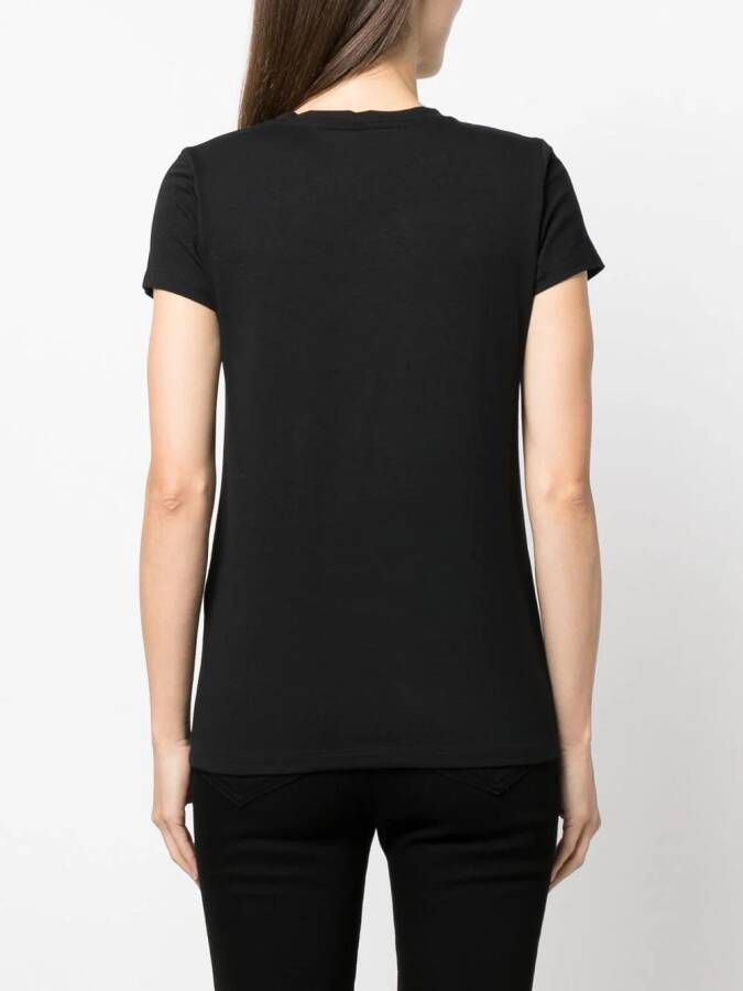 Roberto Cavalli T-shirt met slangenprint Zwart