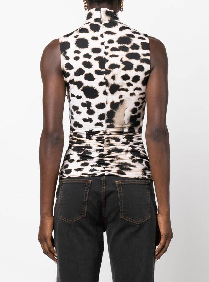 Roberto Cavalli Top met luipaardprint Beige