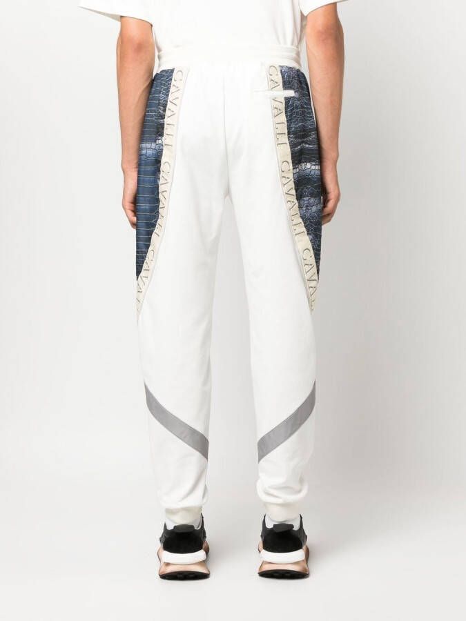 Roberto Cavalli Trainingsbroek met dierenprint Wit