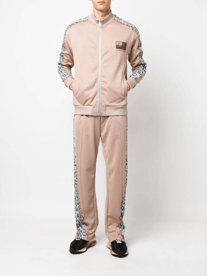 Roberto Cavalli Trainingsbroek met luipaardprint Beige