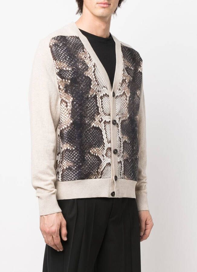 Roberto Cavalli Vest met slangenprint Beige