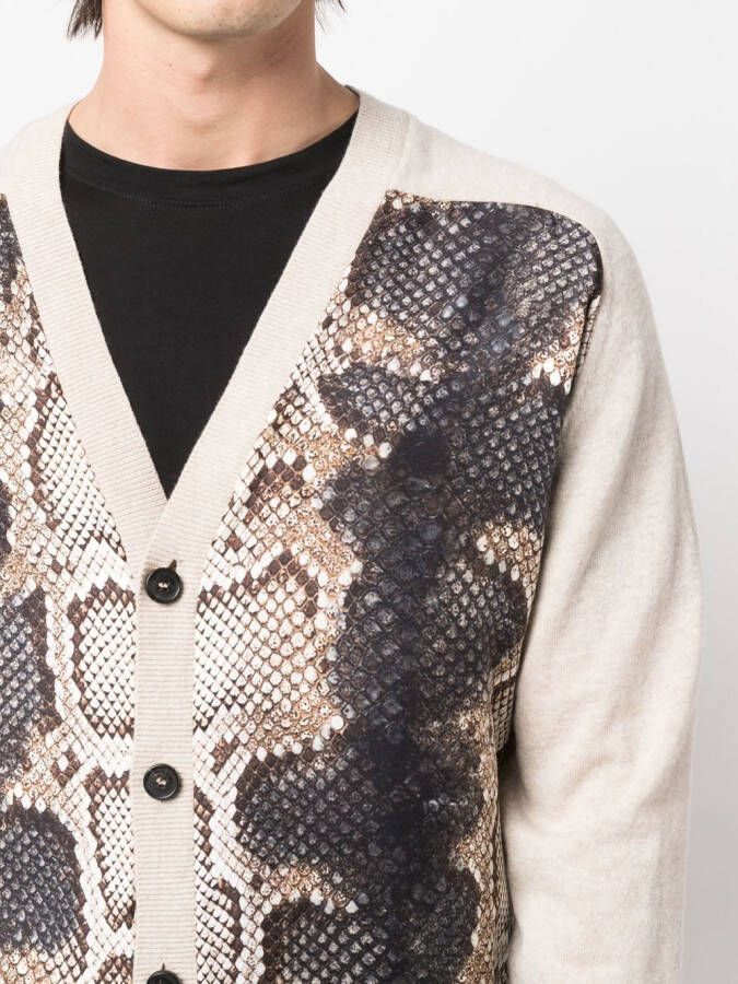 Roberto Cavalli Vest met slangenprint Beige