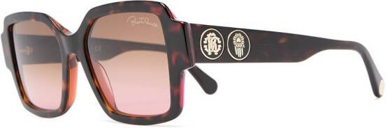 Roberto Cavalli Zonnebril met oversized montuur Bruin