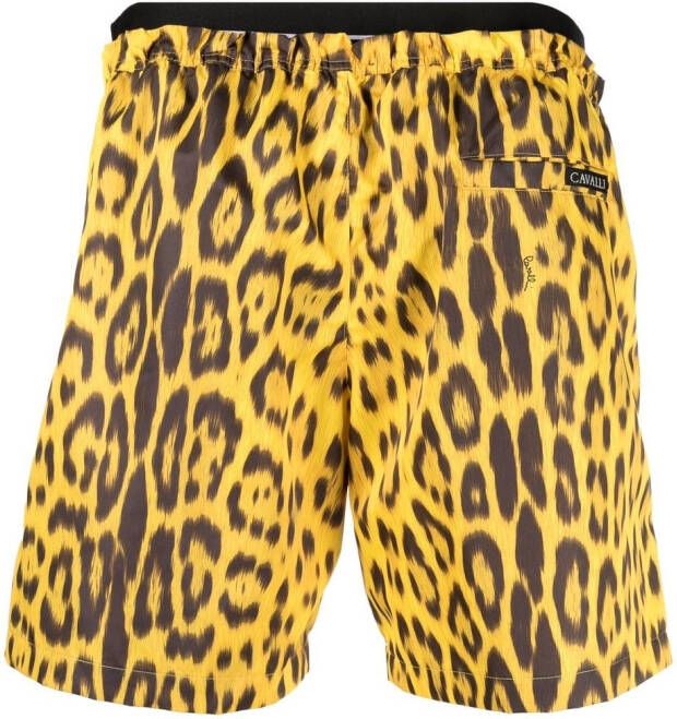 Roberto Cavalli Zwembroek met luipaardprint Geel