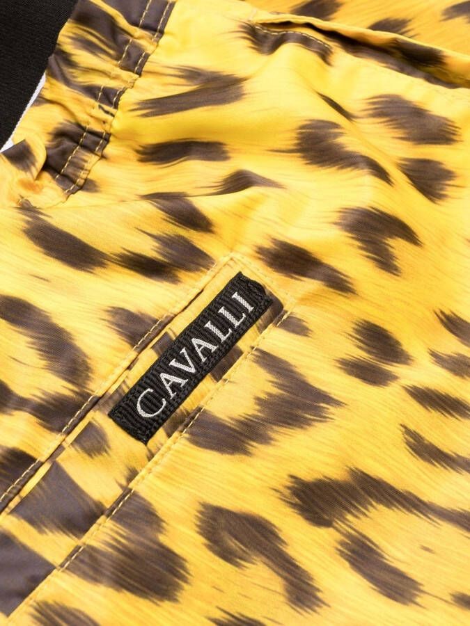 Roberto Cavalli Zwembroek met luipaardprint Geel