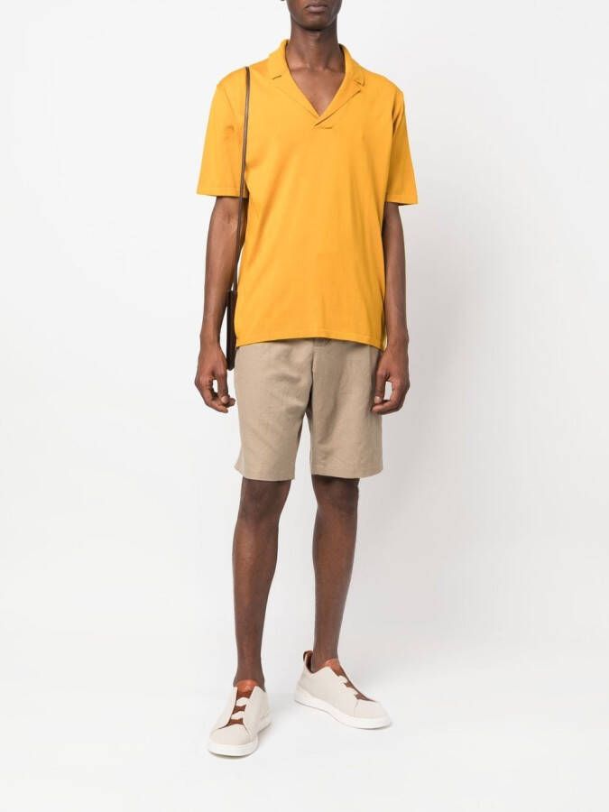 Roberto Collina Poloshirt met korte mouwen Geel