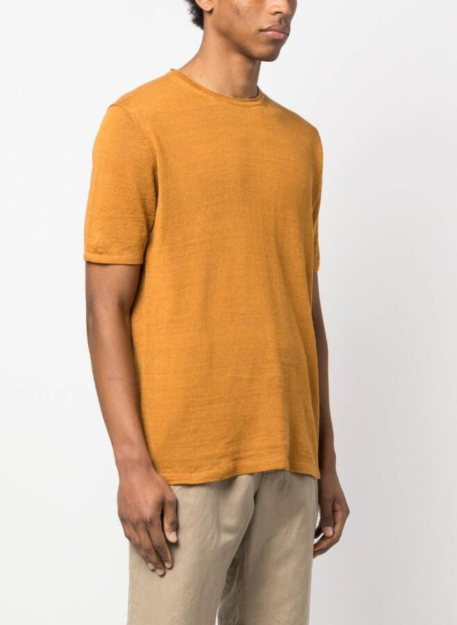 Roberto Collina Linnen T-shirt Oranje