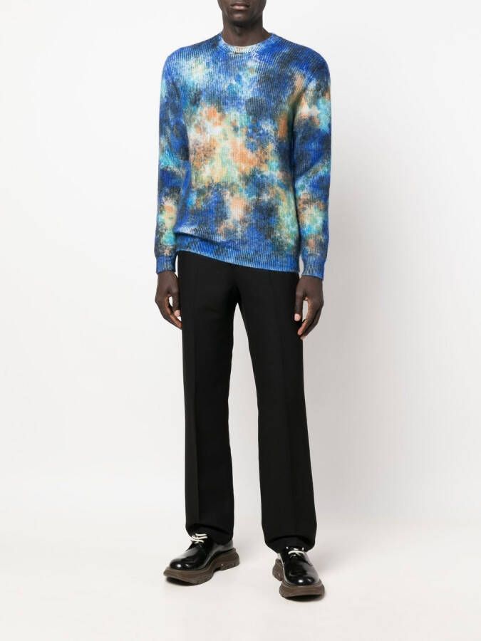 Roberto Collina Trui met tie-dye effect Blauw