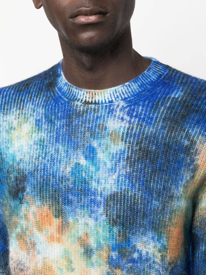 Roberto Collina Trui met tie-dye effect Blauw