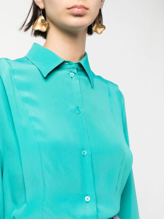 Rochas Blouse met puntkraag Groen